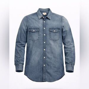 Fossil Women’s Faded Medium Wash Denim Long Sleeve Shirt size XS​​​​​​